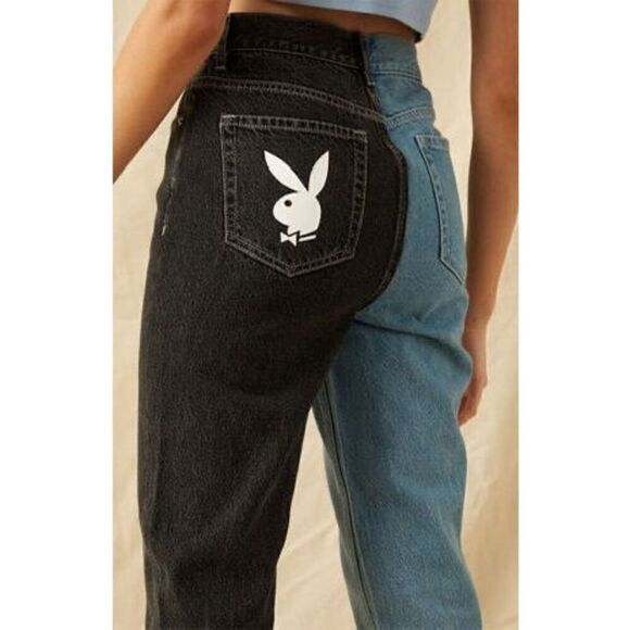 Playboy By PacSun Two-Tone Ultra High Waisted Slim Fit Jeans Size 24 - Picture 6 of 8